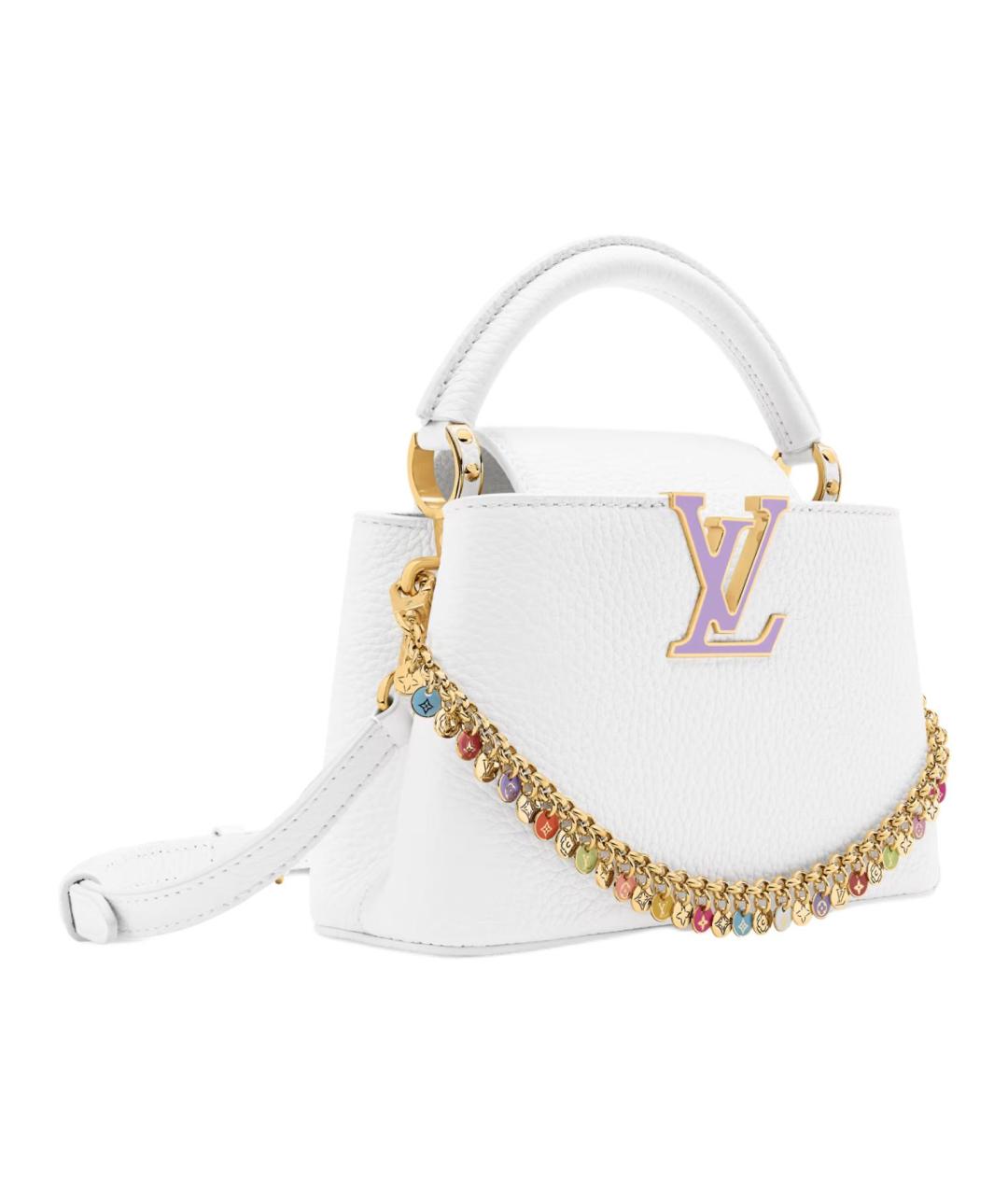 LOUIS VUITTON Белая кожаная сумка через плечо, фото 2