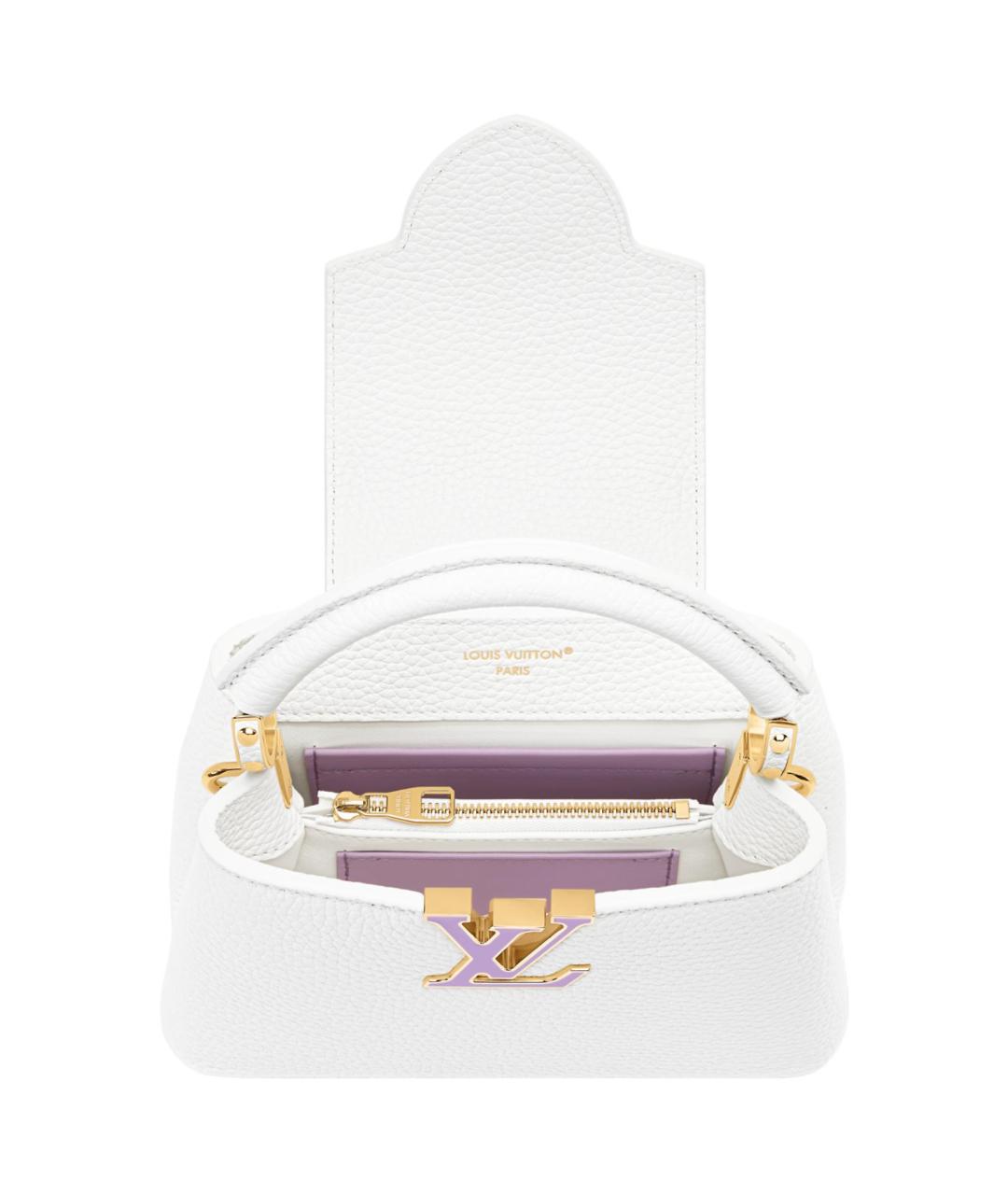 LOUIS VUITTON Белая кожаная сумка через плечо, фото 4