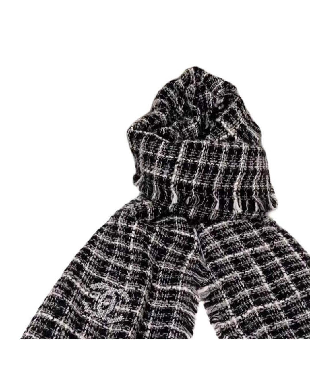 CHANEL Черный шарф, фото 3