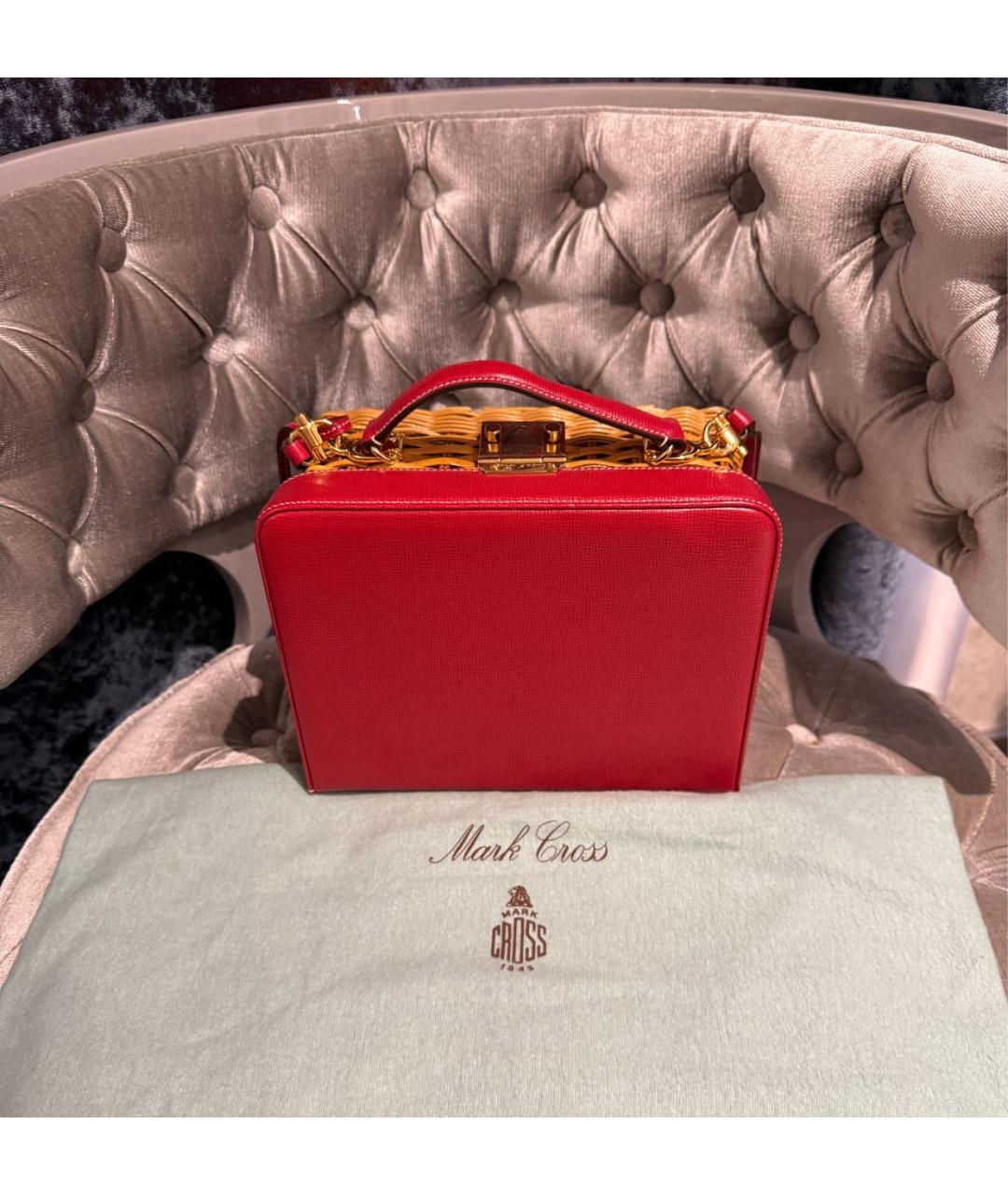 MARK CROSS Красная кожаная сумка через плечо, фото 9