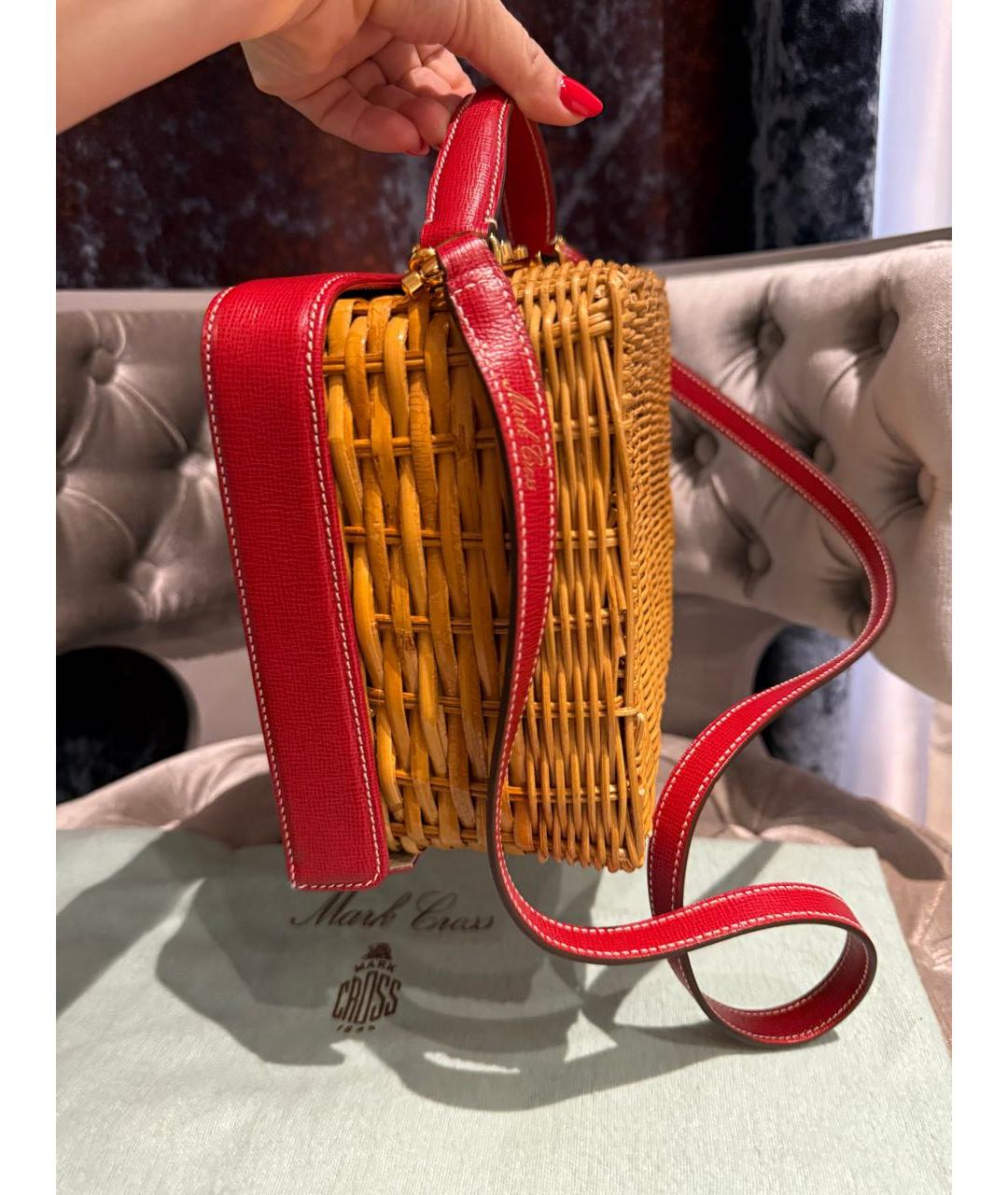 MARK CROSS Красная кожаная сумка через плечо, фото 7