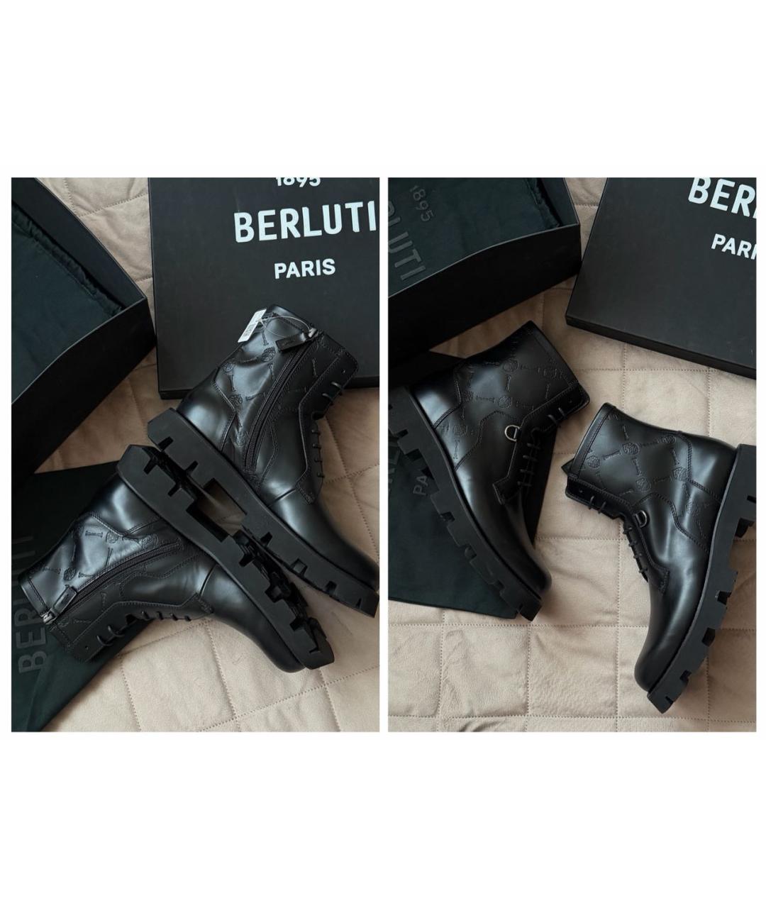 BERLUTI Черные кожаные высокие ботинки, фото 4