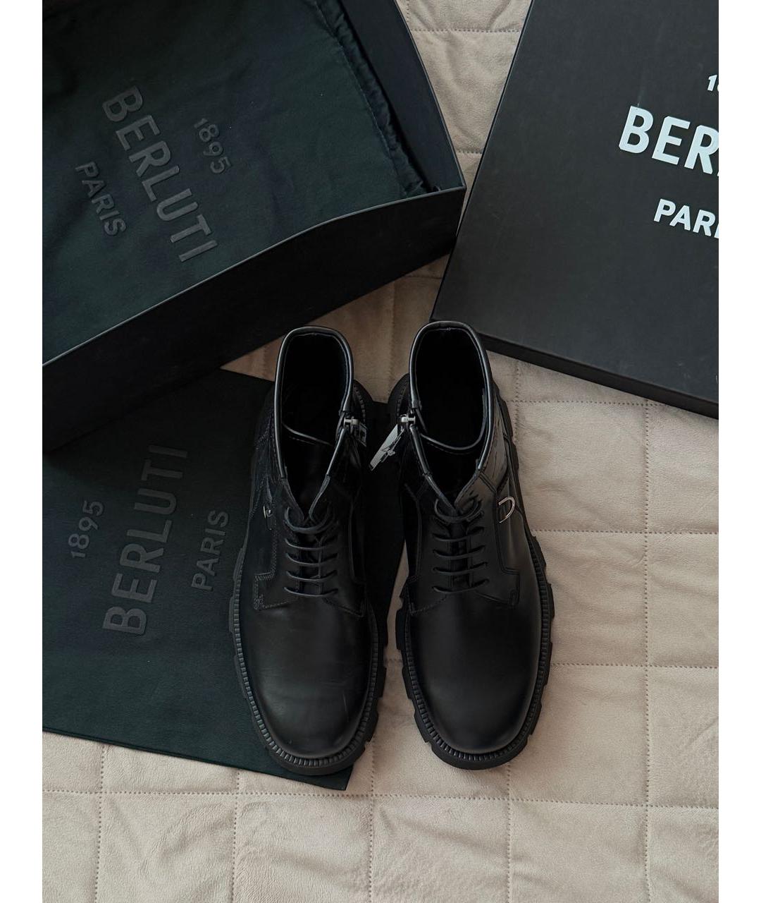 BERLUTI Черные кожаные высокие ботинки, фото 6