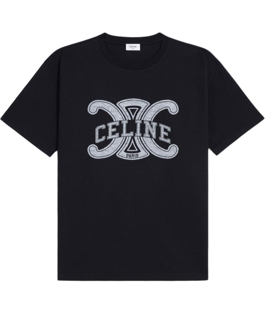 CELINE Черная хлопковая футболка, фото 1