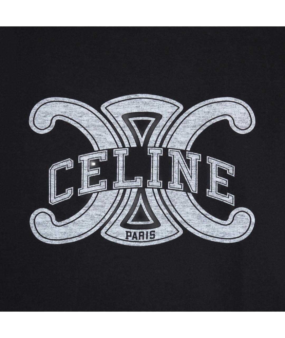 CELINE Черная хлопковая футболка, фото 3