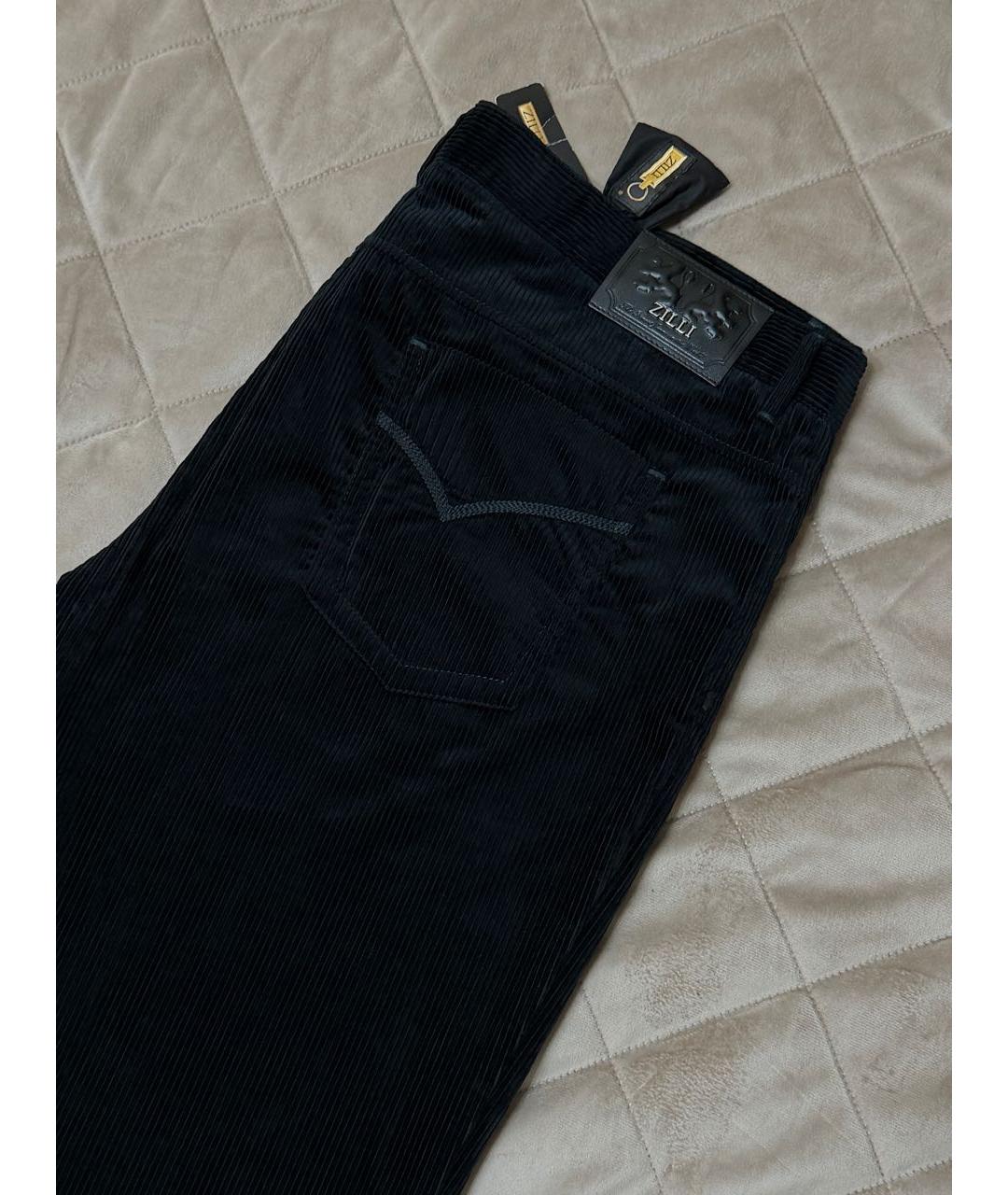 ZILLI Черные хлопковые повседневные брюки, фото 4