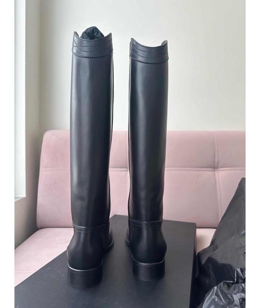 SAINT LAURENT Черные кожаные сапоги, фото 3