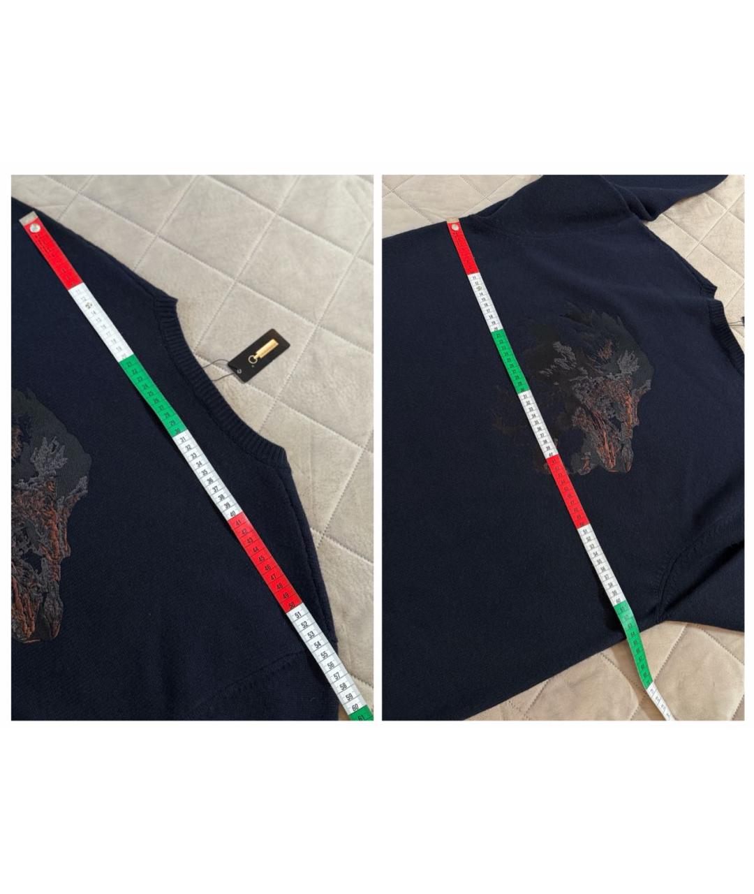 ZILLI Темно-синий кашемировый джемпер / свитер, фото 7