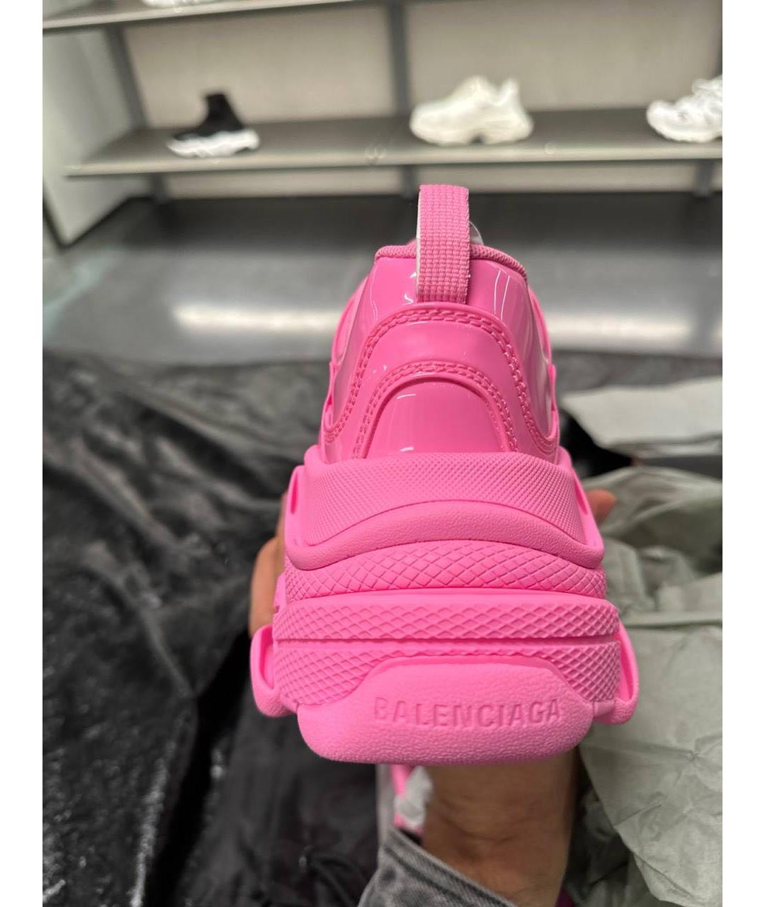 BALENCIAGA Розовые кожаные кроссовки, фото 5