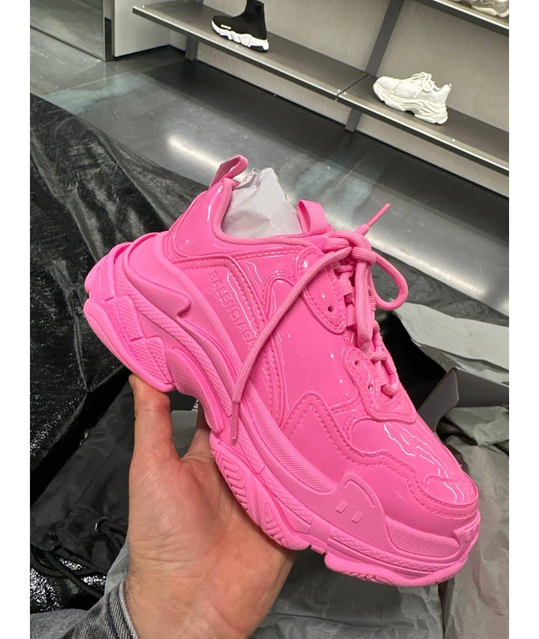 BALENCIAGA Розовые кожаные кроссовки, фото 8