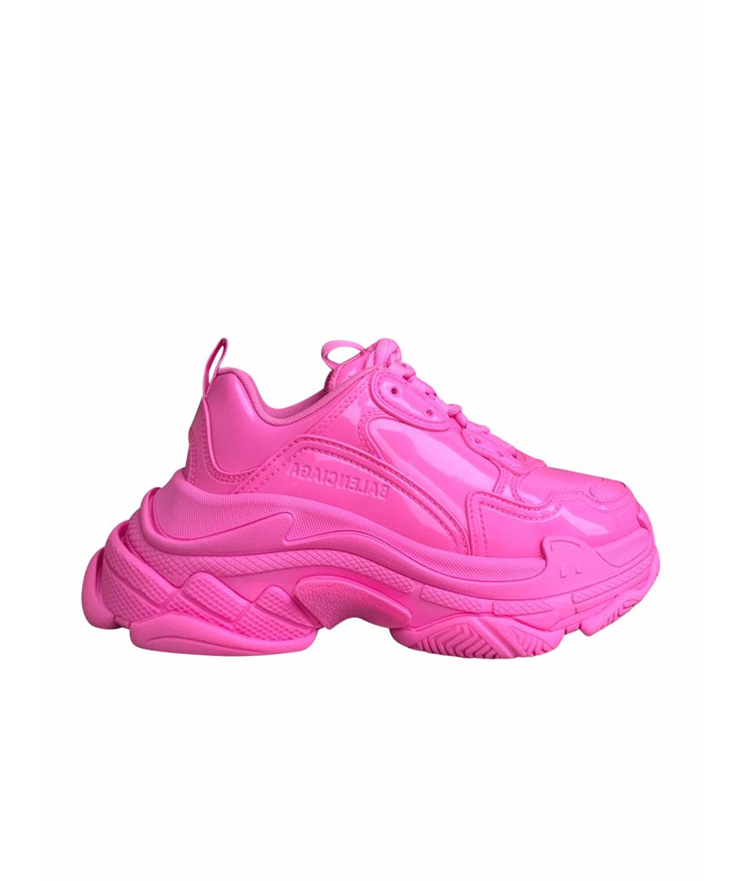 BALENCIAGA Розовые кожаные кроссовки, фото 1