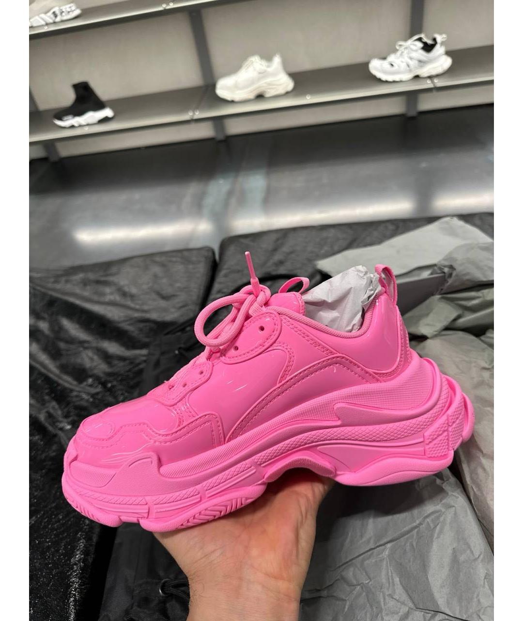 BALENCIAGA Розовые кожаные кроссовки, фото 3