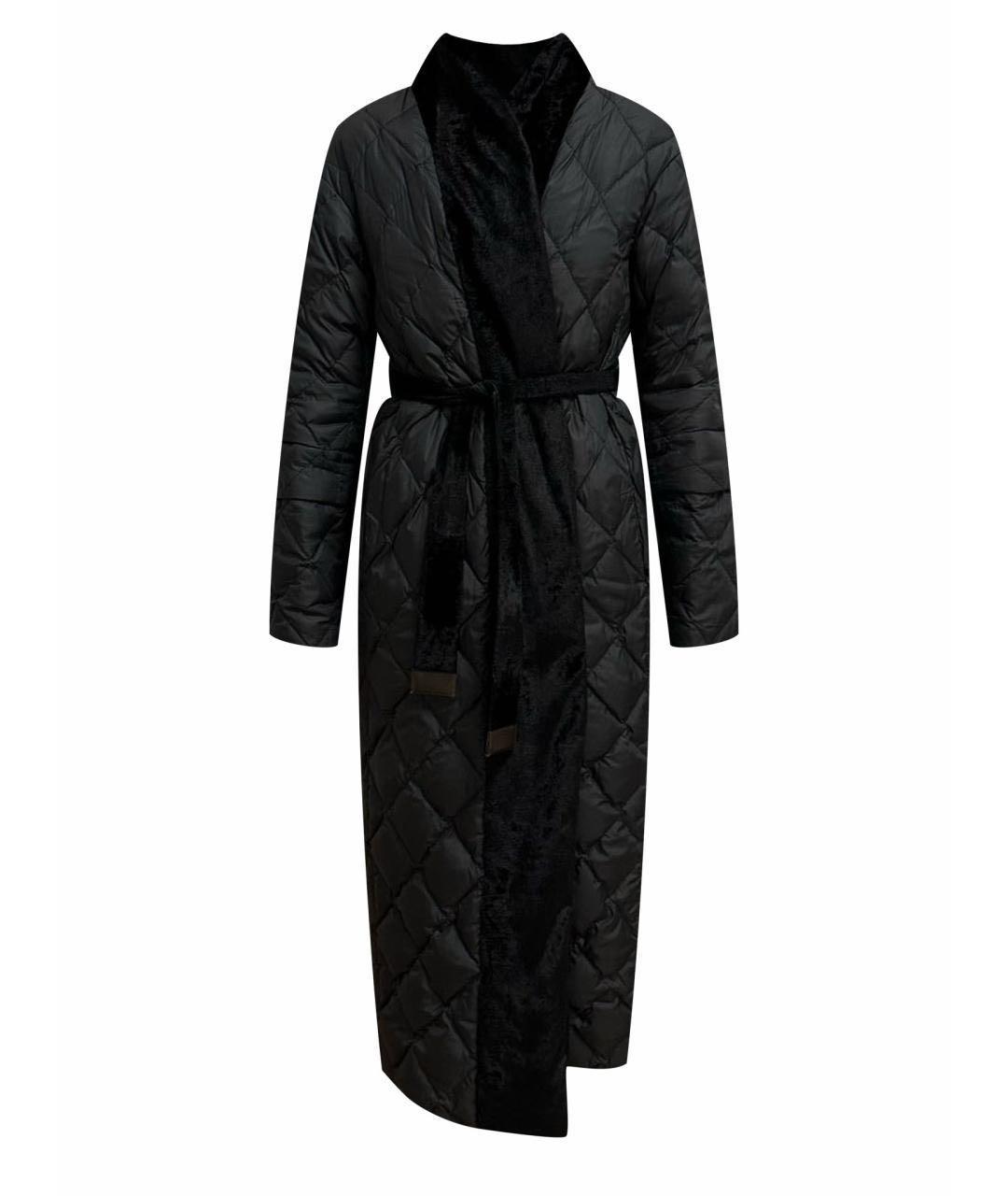 MAX MARA THE CUBE Черное полиэстеровое пальто, фото 1