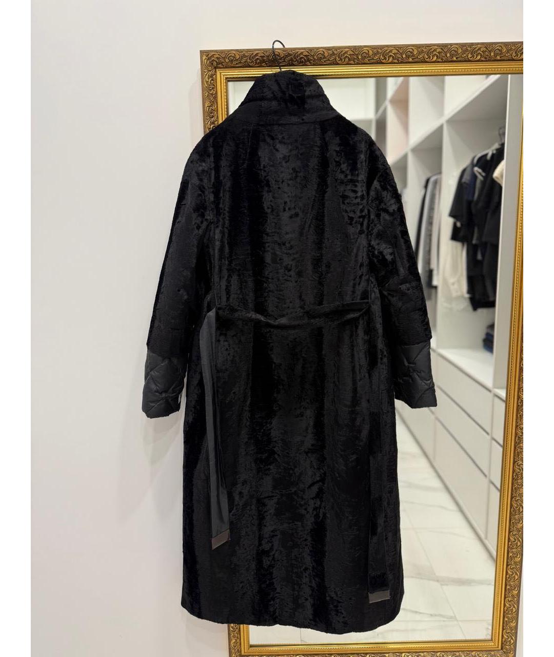 MAX MARA THE CUBE Черное полиэстеровое пальто, фото 6