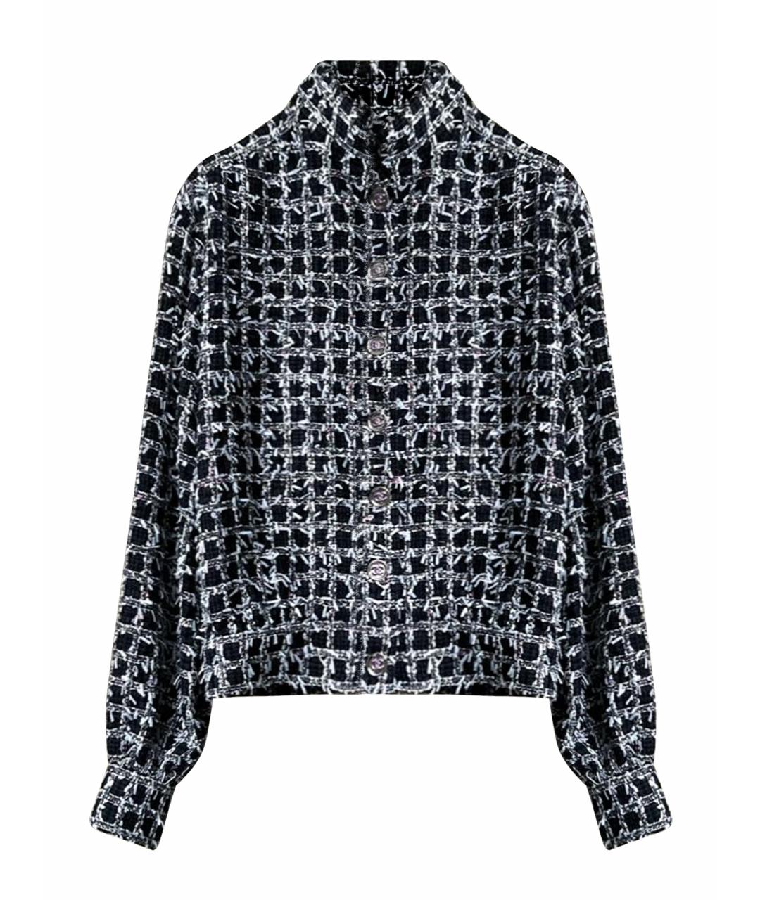 CHANEL Черный твидовый жакет/пиджак, фото 1