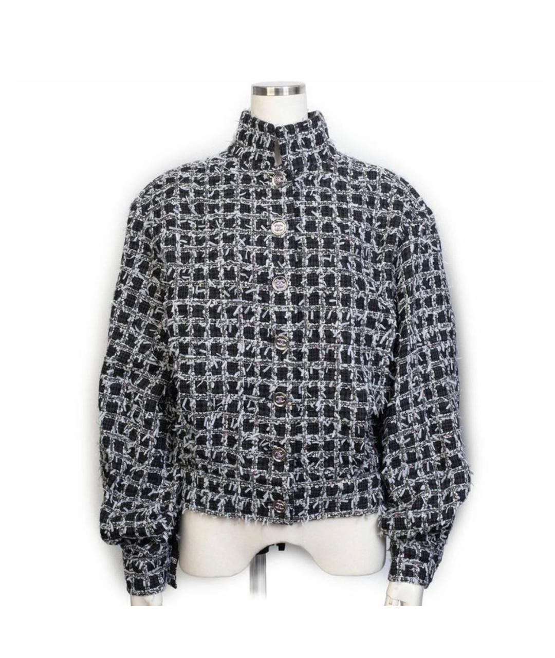 CHANEL Черный твидовый жакет/пиджак, фото 4