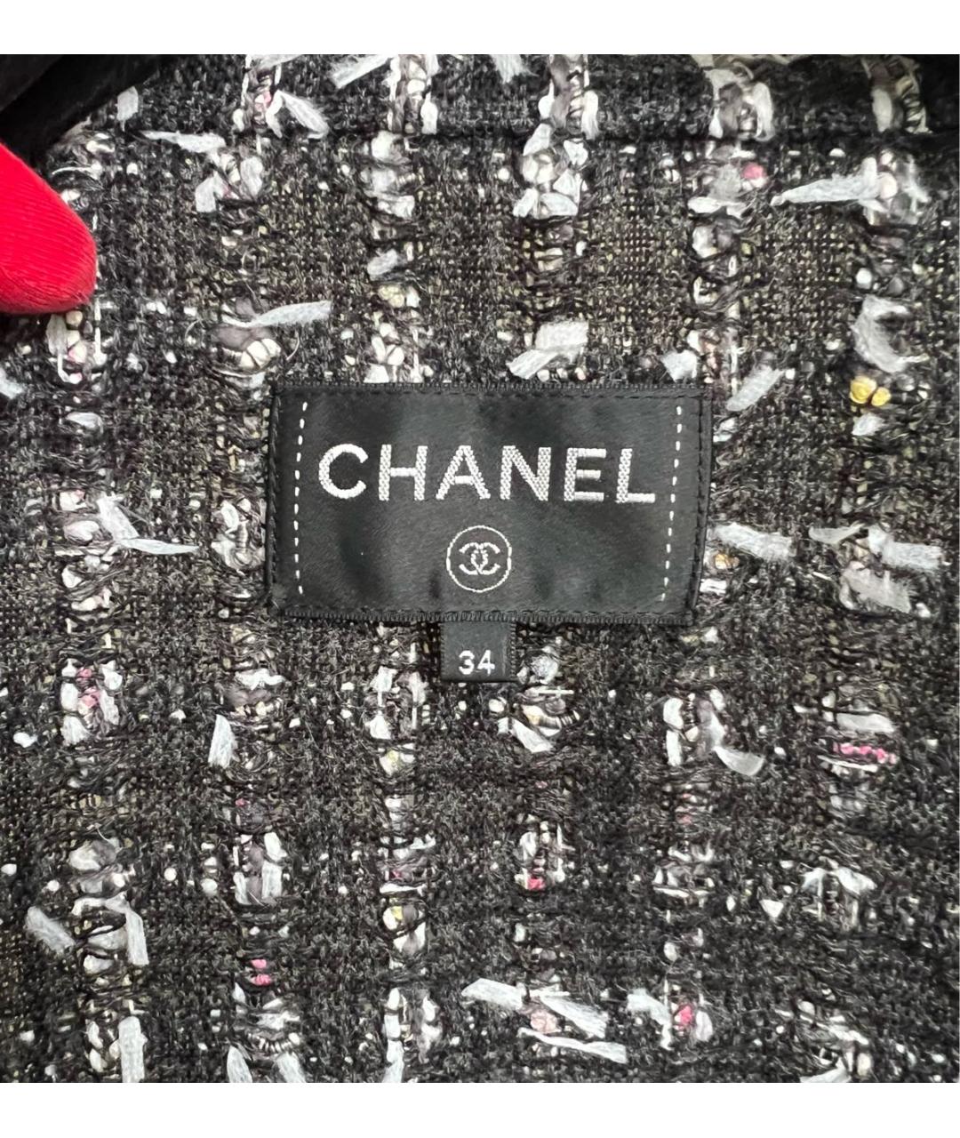 CHANEL Черный твидовый жакет/пиджак, фото 7
