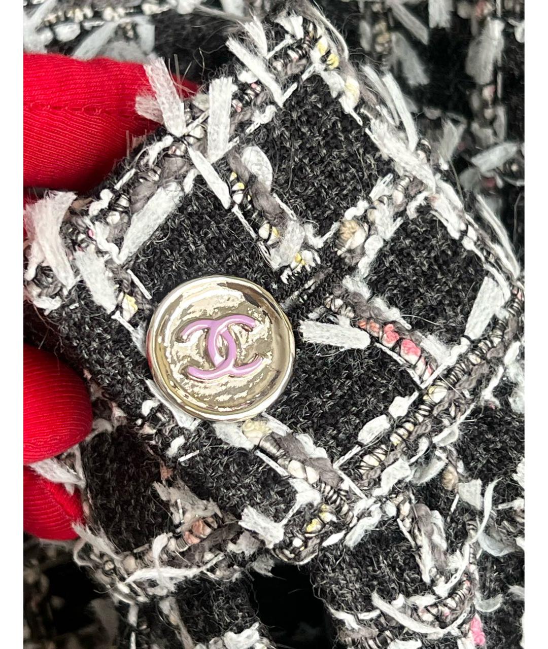 CHANEL Черный твидовый жакет/пиджак, фото 3