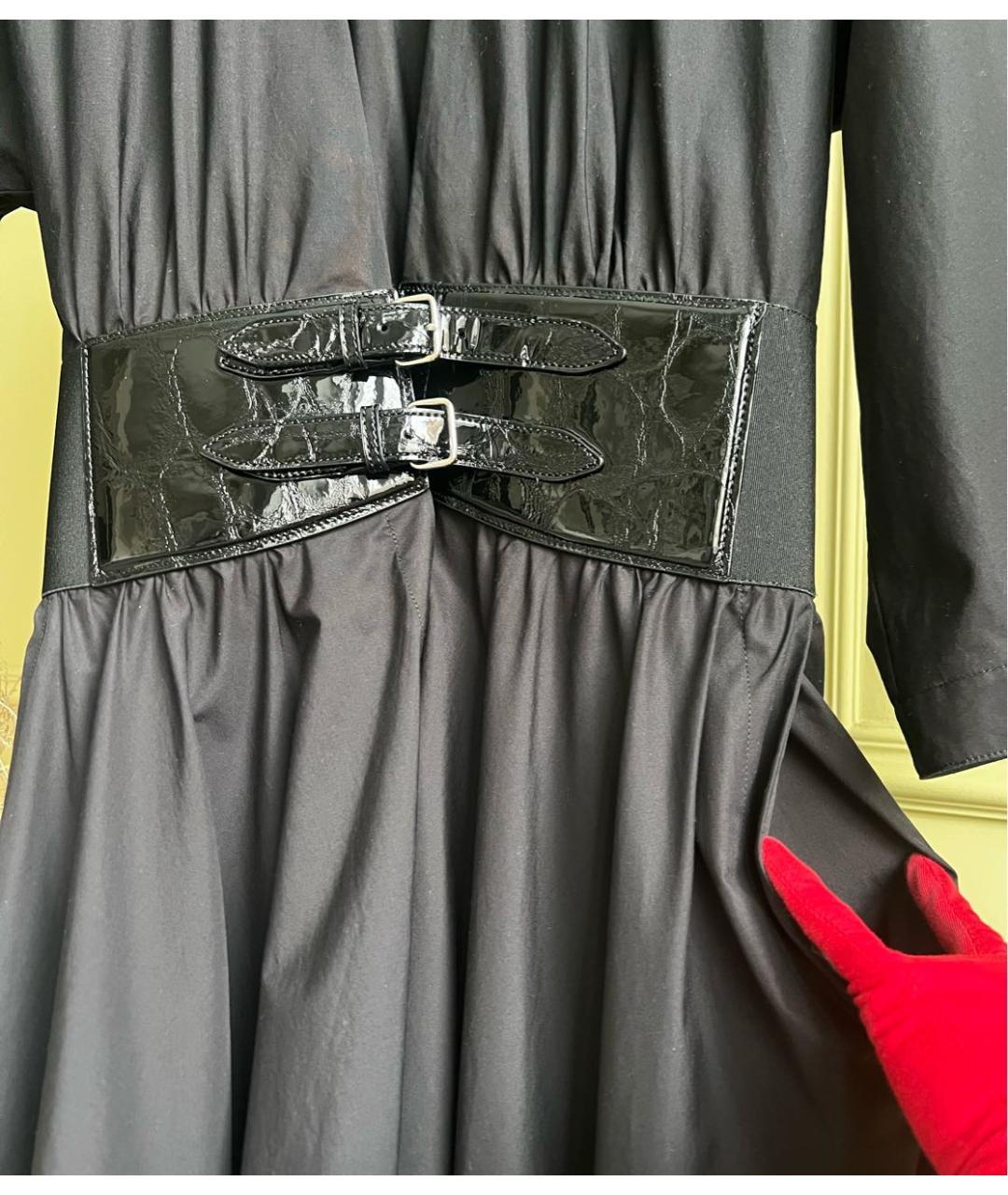 ALAIA Черное хлопковое повседневное платье, фото 7