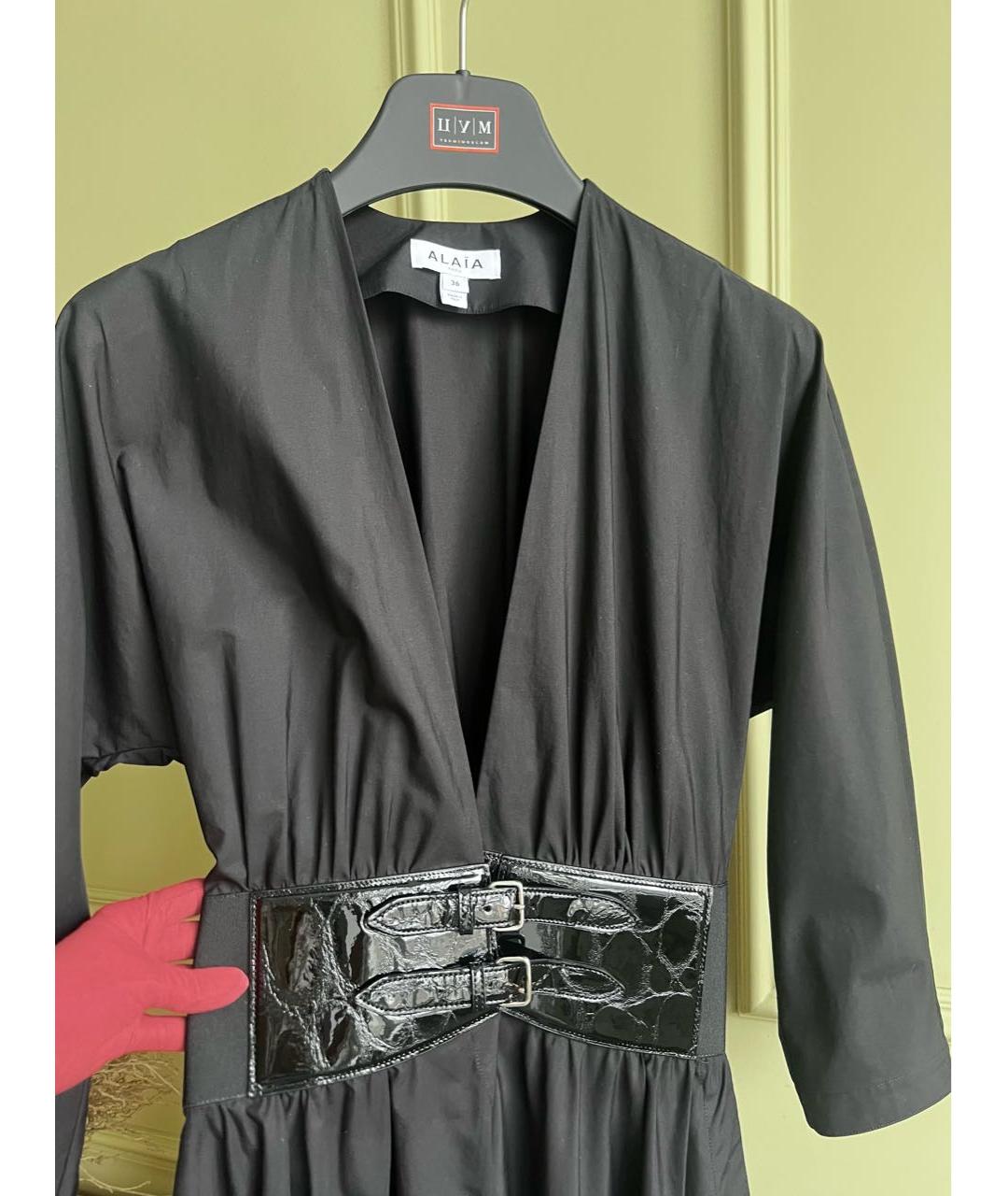 ALAIA Черное хлопковое повседневное платье, фото 5