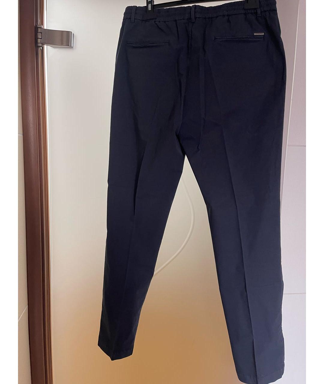 PESERICO Темно-синие хлопковые брюки чинос, фото 2