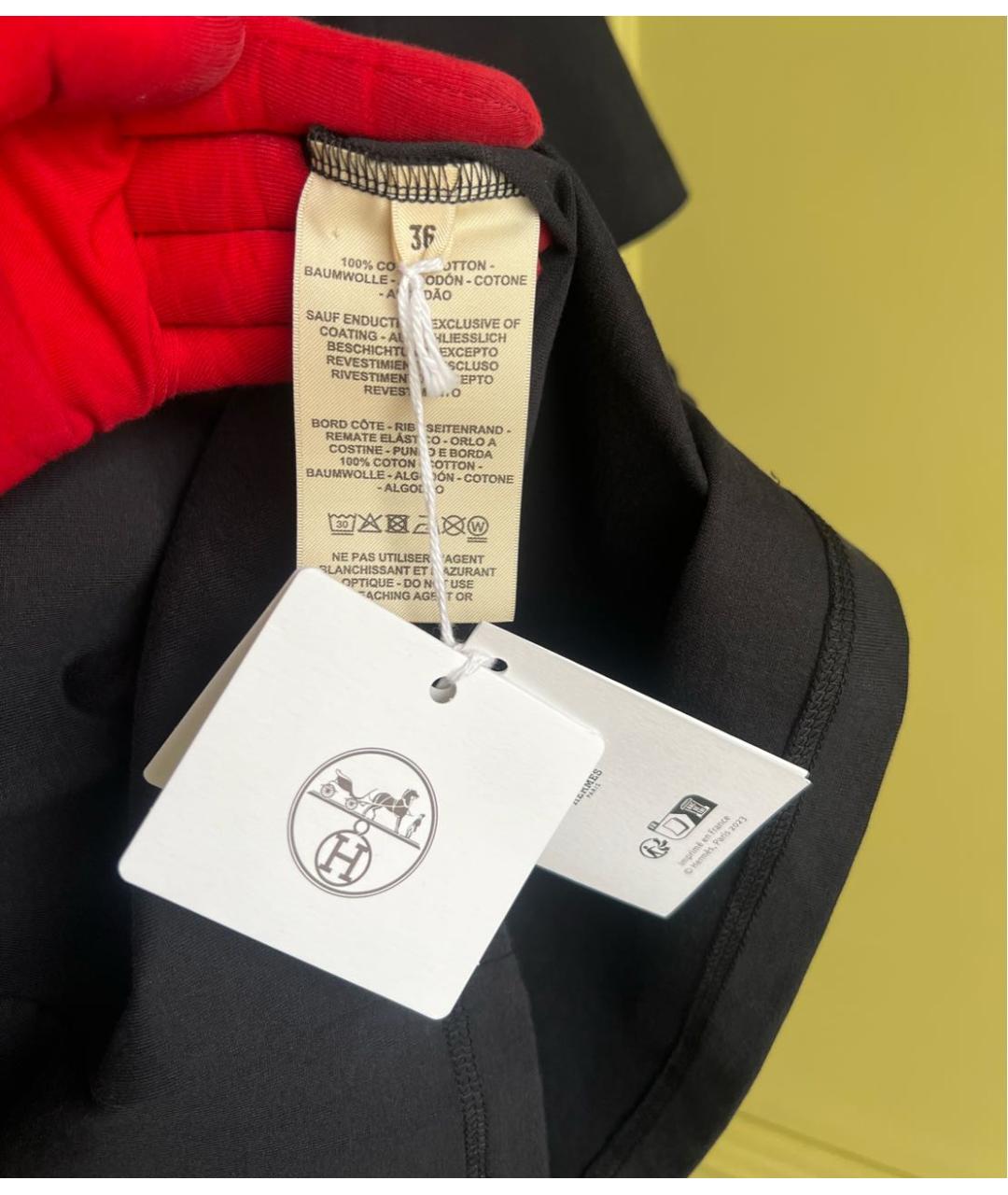 HERMES Темно-синяя хлопковая футболка, фото 7