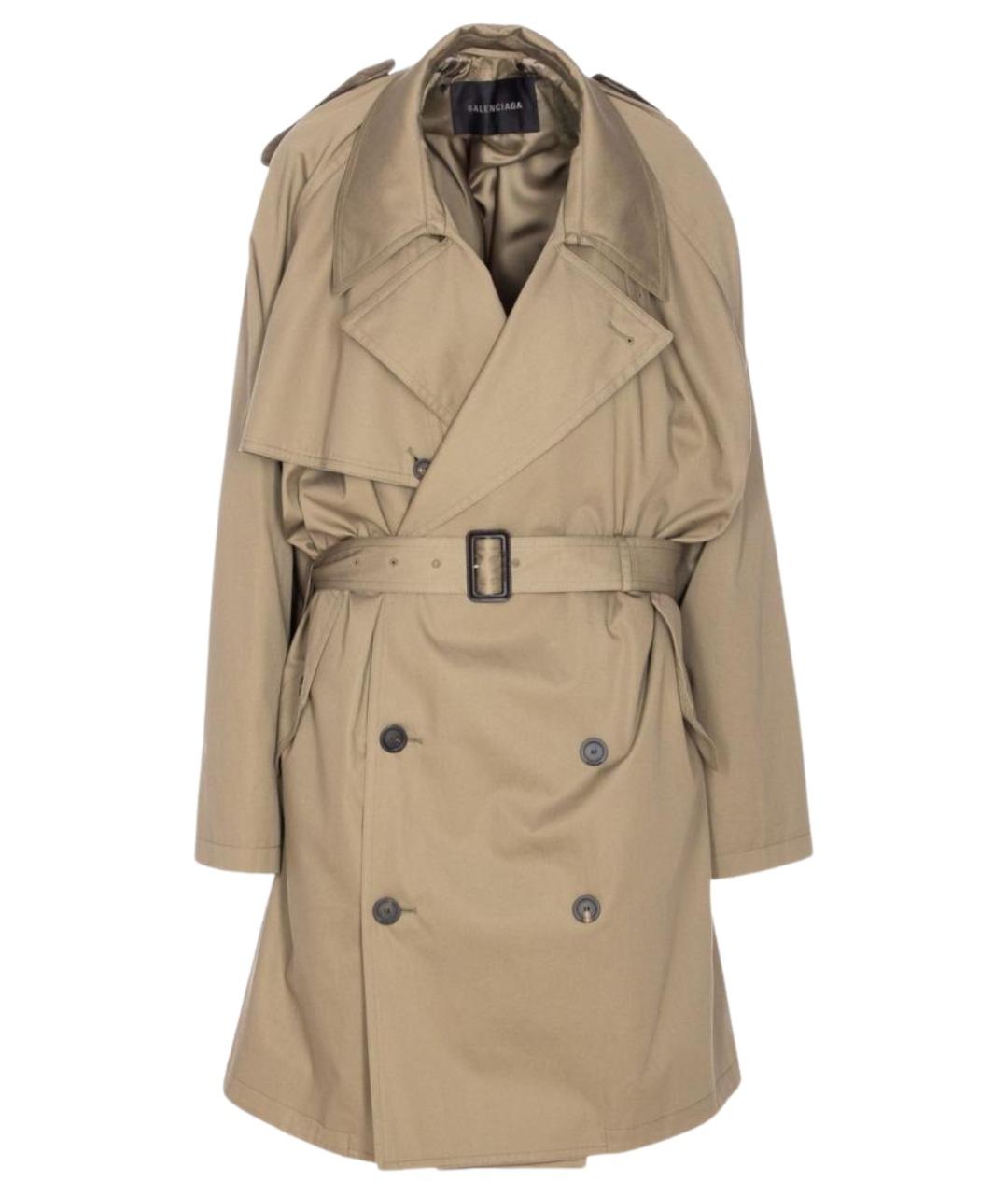 BALENCIAGA Бежевый хлопковый тренч/плащ, фото 1