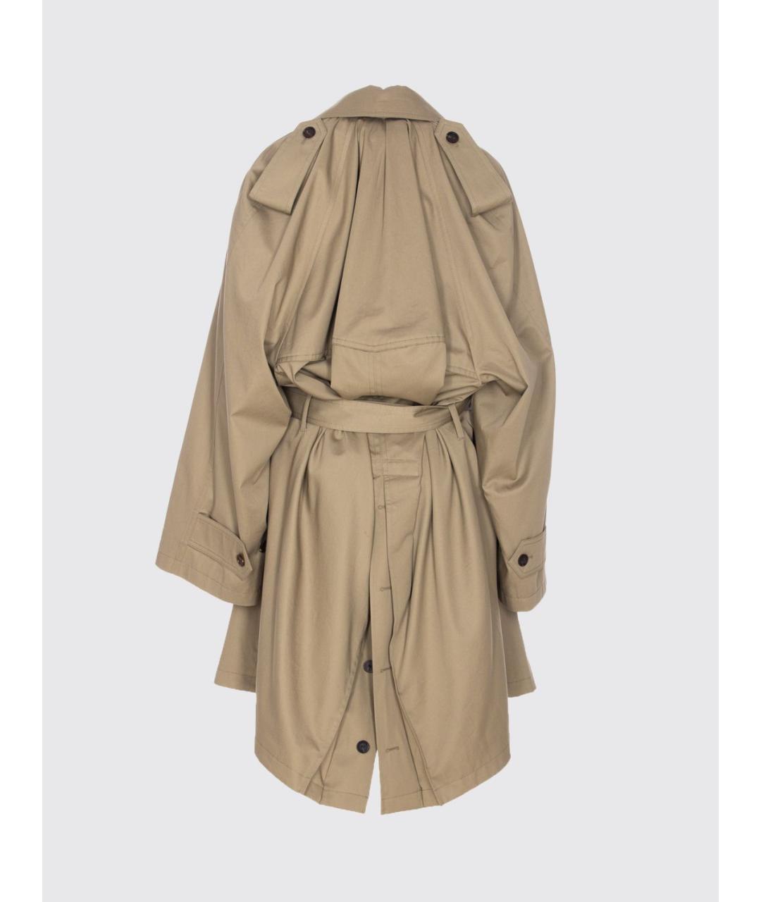 BALENCIAGA Бежевый хлопковый тренч/плащ, фото 2