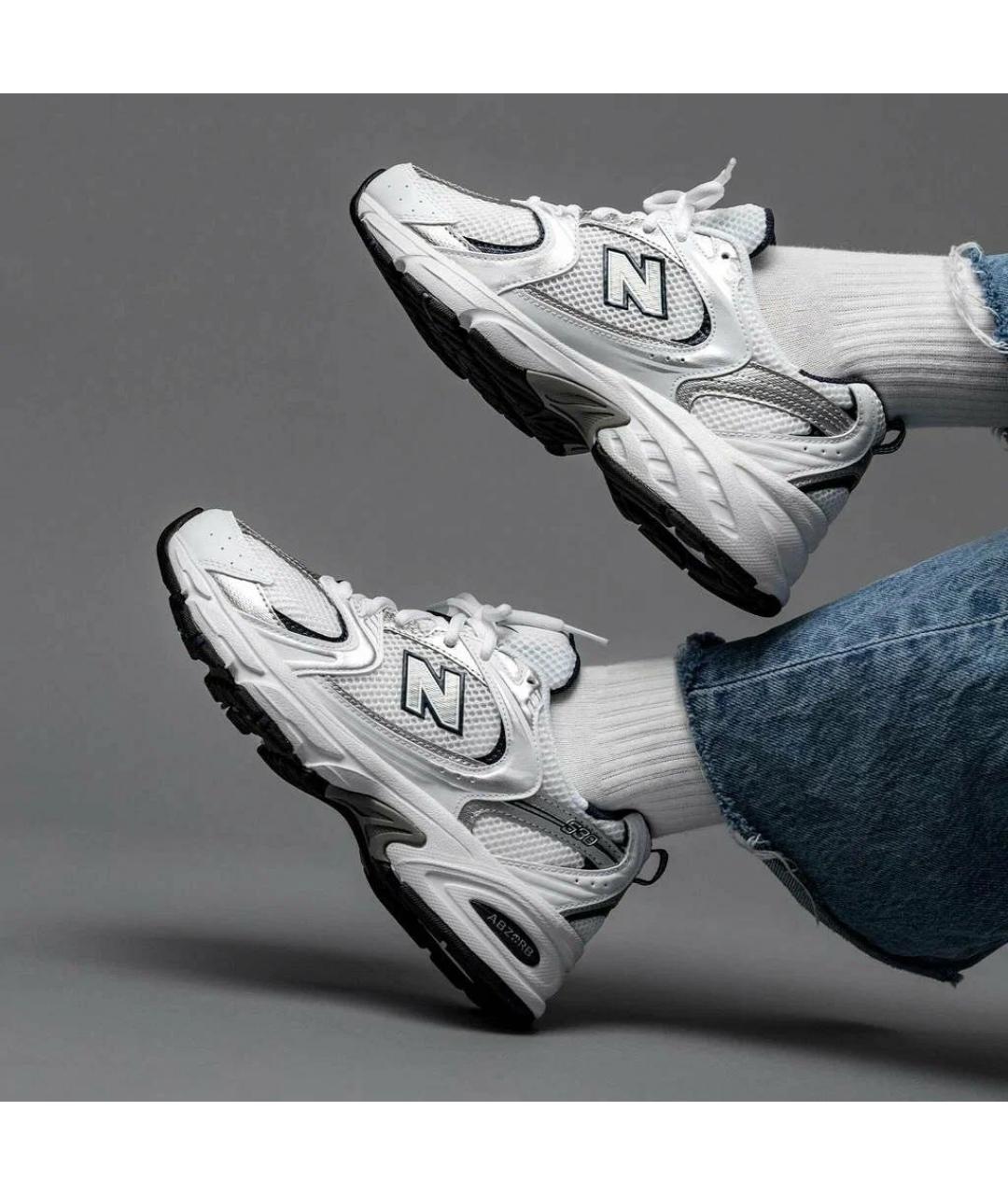 NEW BALANCE Белые текстильные кроссовки, фото 7