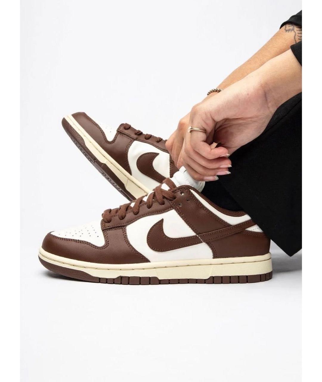 NIKE Коричневые кожаные кроссовки, фото 6