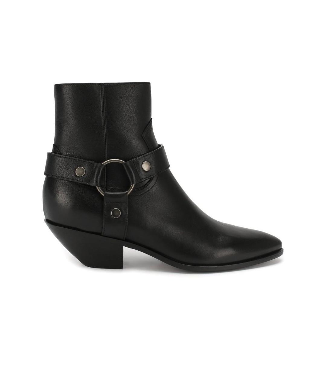 SAINT LAURENT Черные кожаные ботильоны, фото 9