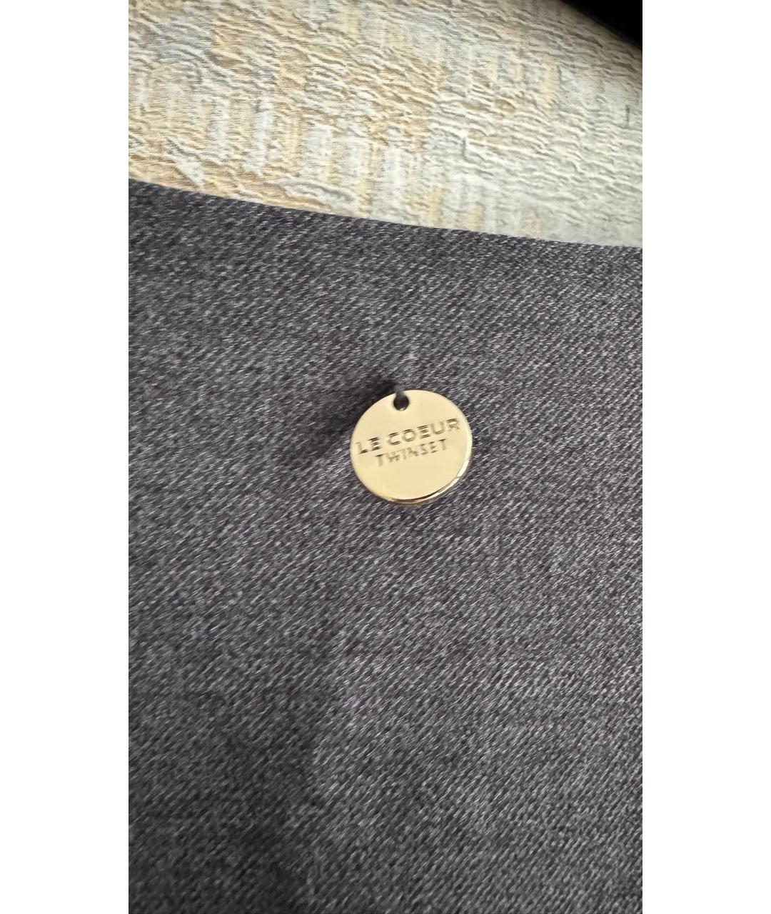 TWIN-SET Антрацитовое полиэстеровое повседневное платье, фото 3