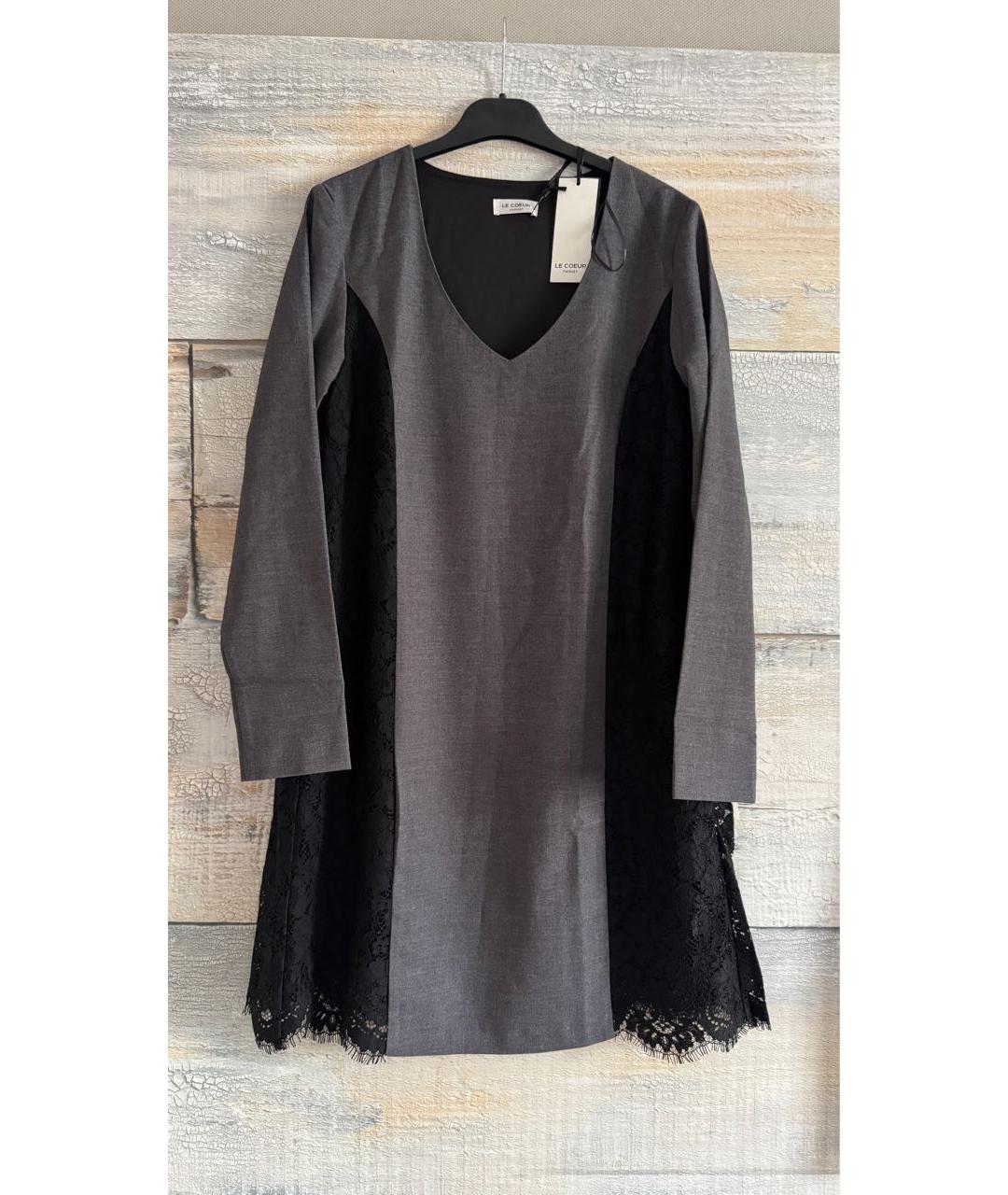 TWIN-SET Антрацитовое полиэстеровое повседневное платье, фото 8