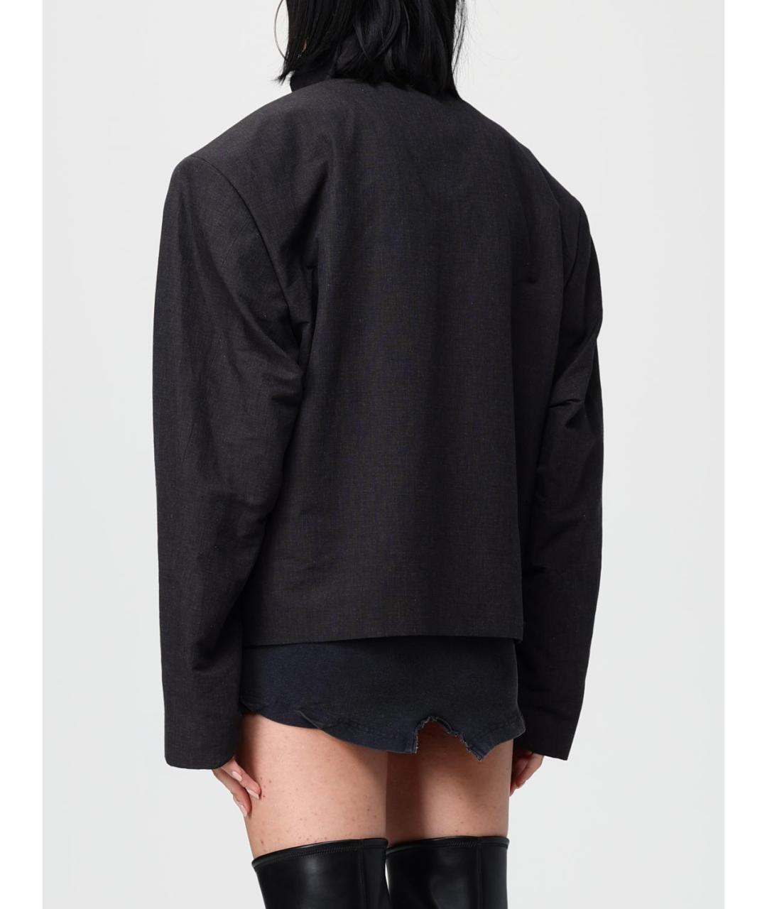 BALENCIAGA Черная льняная куртка, фото 3