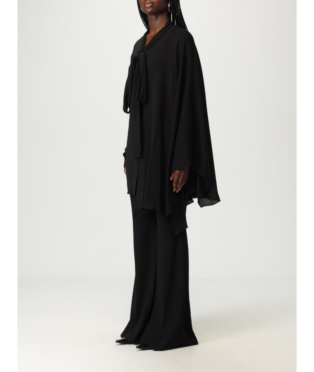 BALENCIAGA Черная шелковая блузы, фото 4