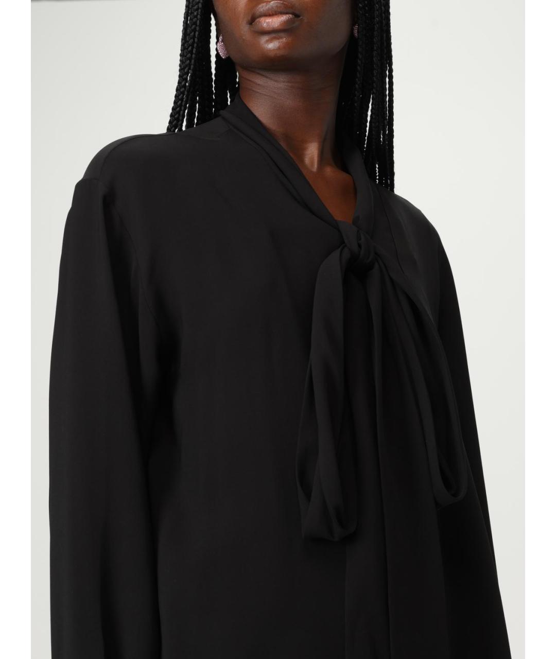 BALENCIAGA Черная шелковая блузы, фото 5