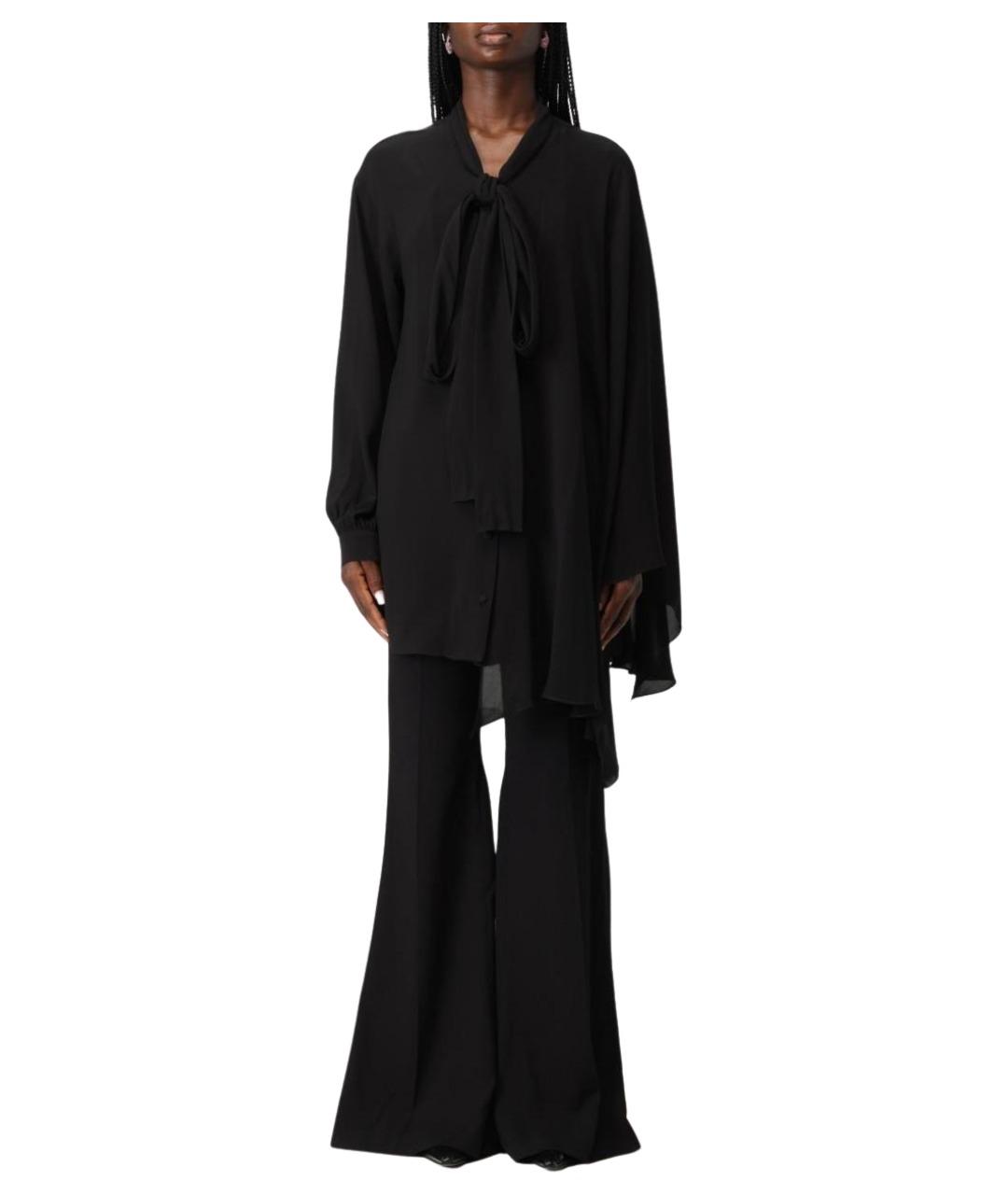 BALENCIAGA Черная шелковая блузы, фото 1