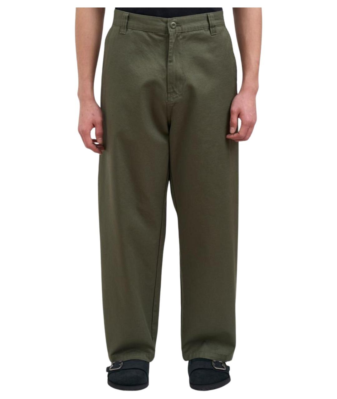 CARHARTT WIP Зеленые хлопковые повседневные брюки, фото 1