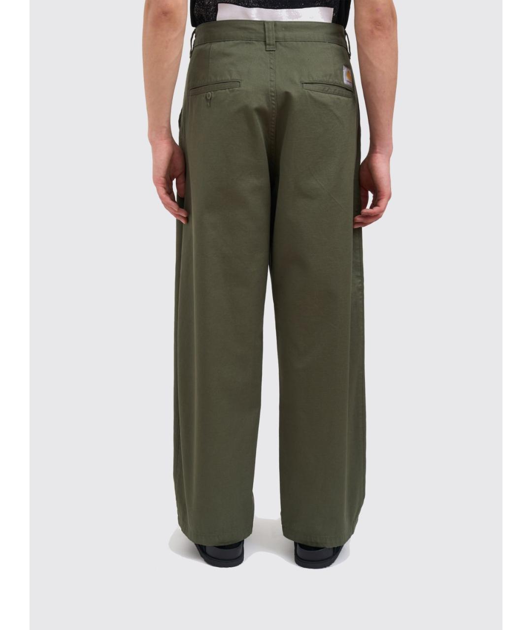 CARHARTT WIP Зеленые хлопковые повседневные брюки, фото 2