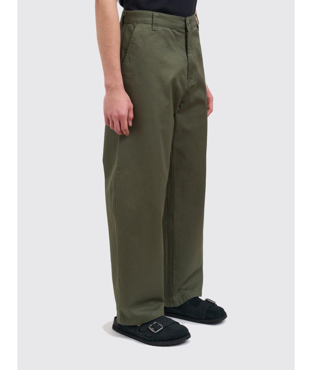 CARHARTT WIP Зеленые хлопковые повседневные брюки, фото 3
