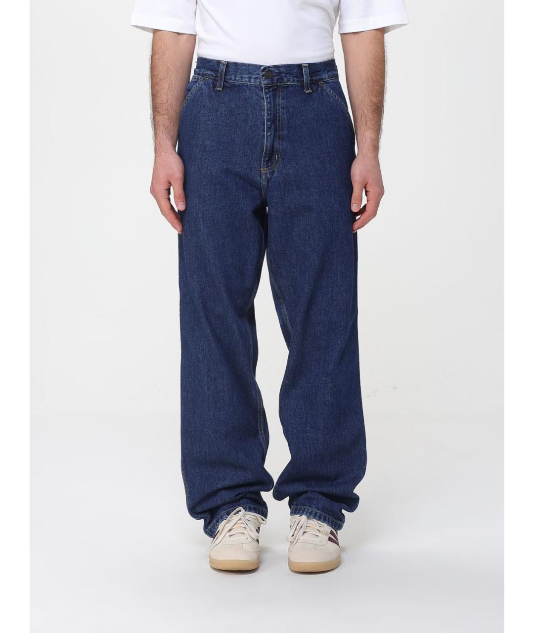 CARHARTT WIP Синие хлопковые прямые джинсы, фото 4