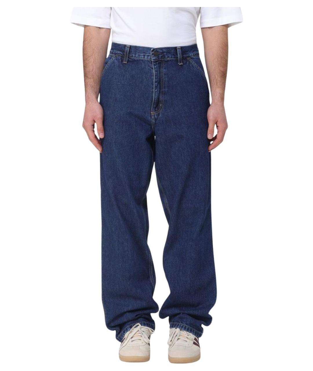 CARHARTT WIP Синие хлопковые прямые джинсы, фото 1