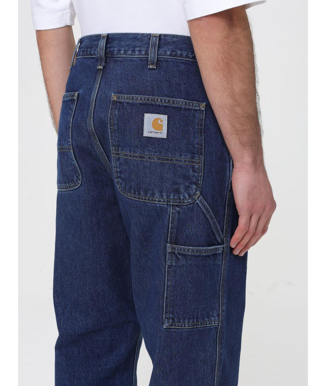 CARHARTT WIP Синие хлопковые прямые джинсы, фото 3