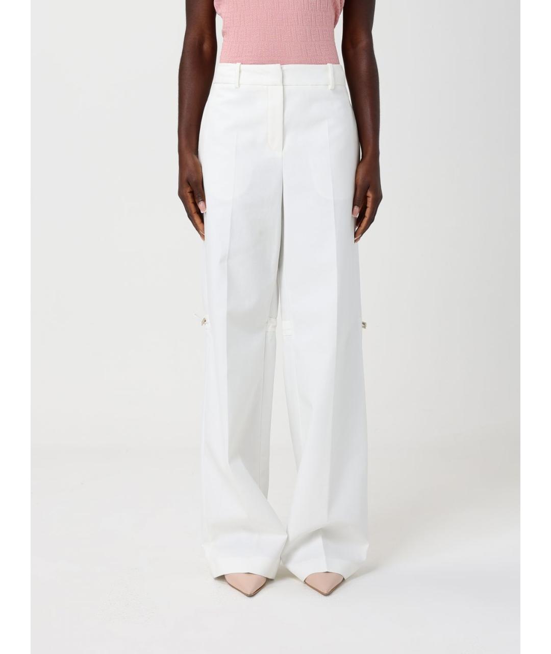 FENDI Белые хлопковые прямые брюки, фото 6