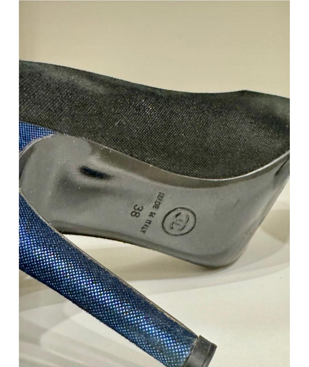 CHANEL Темно-синие туфли, фото 5