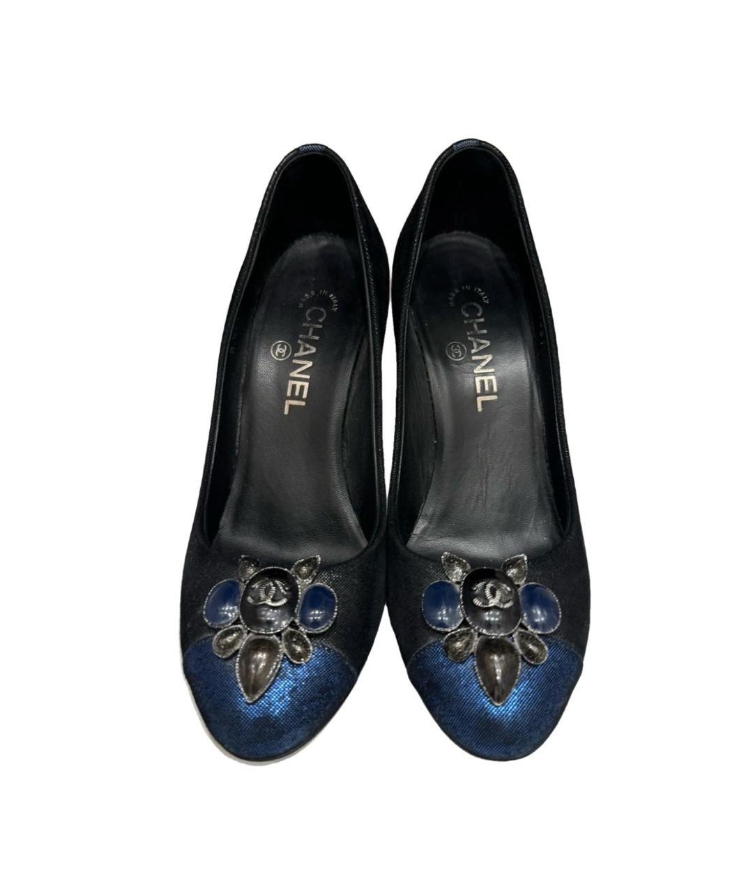 CHANEL Темно-синие туфли, фото 2