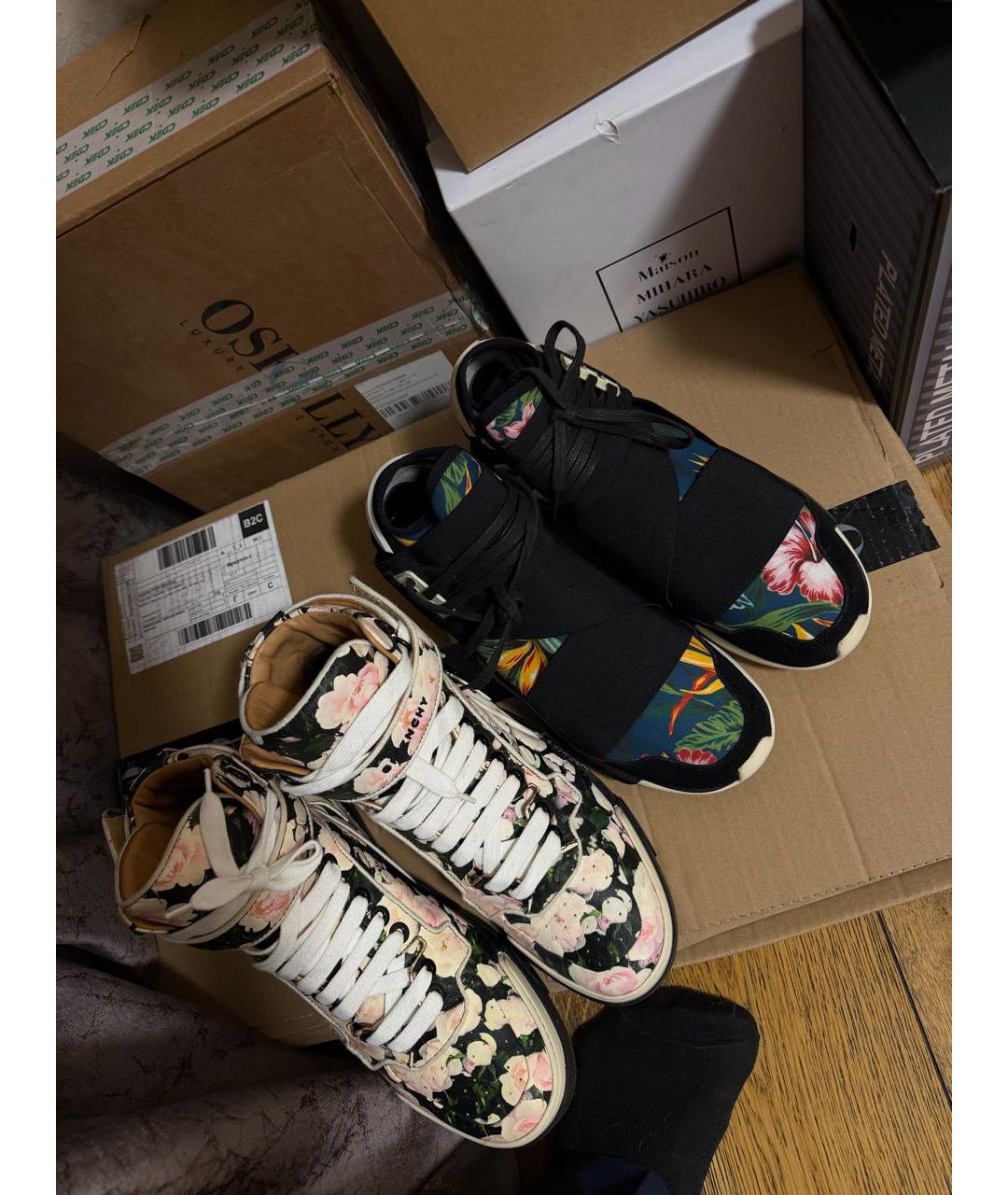 YOHJI YAMAMOTO Мульти текстильные высокие кроссовки / кеды, фото 2