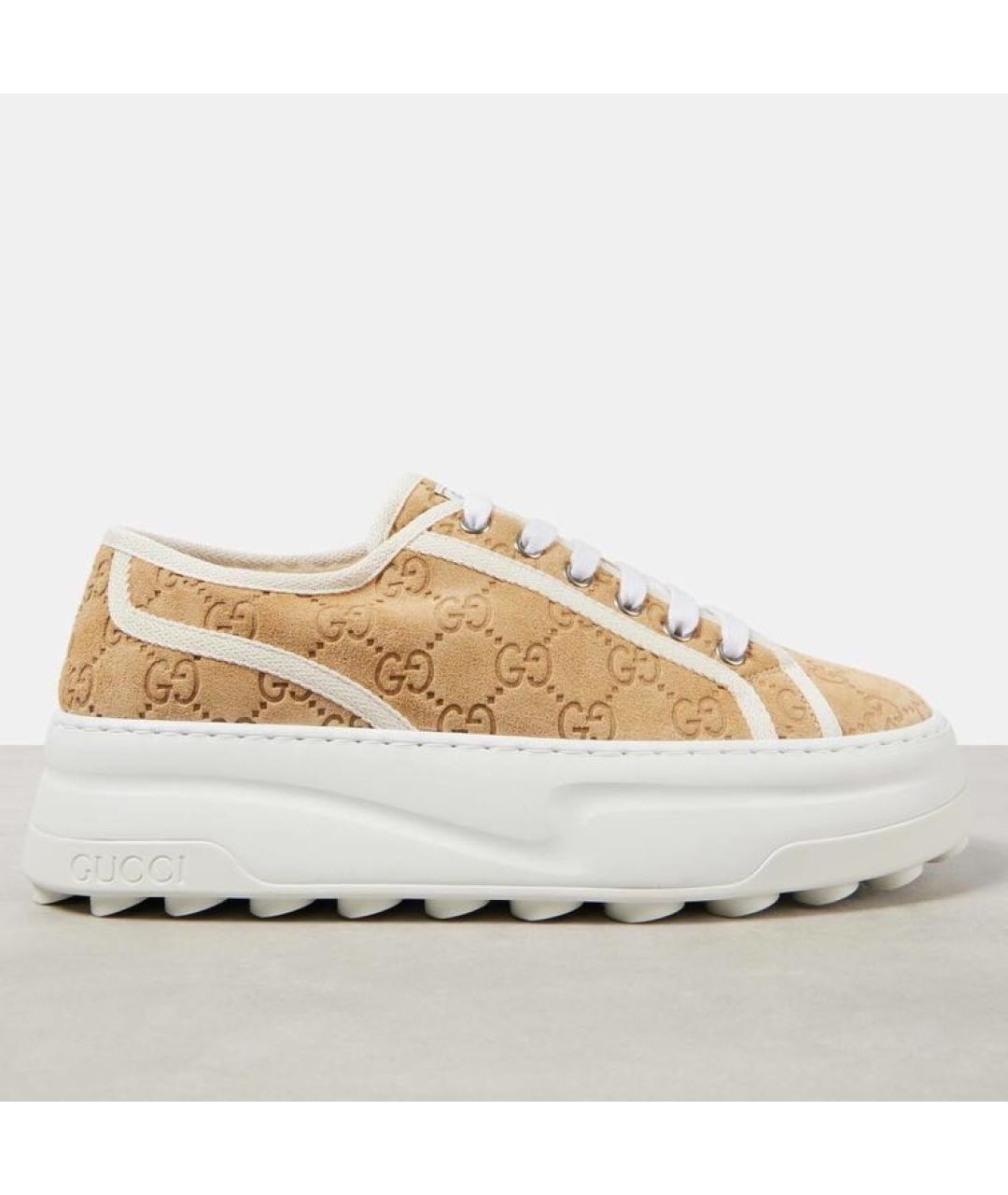 GUCCI Бежевые кеды, фото 6