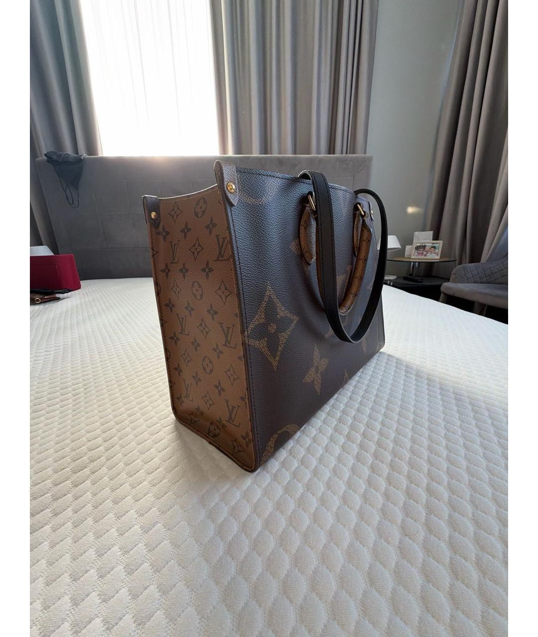 LOUIS VUITTON Коричневая кожаная сумка тоут, фото 2