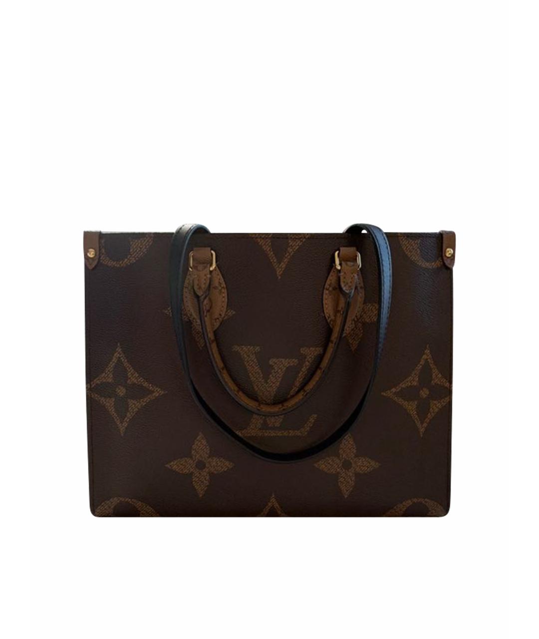 LOUIS VUITTON Коричневая кожаная сумка тоут, фото 1